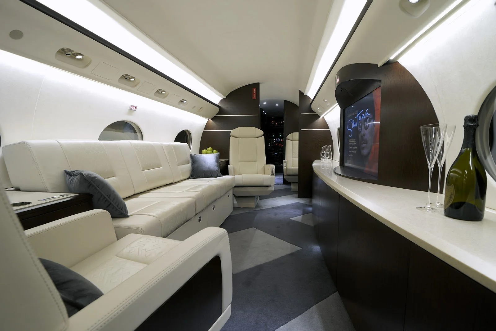 Private jet interior