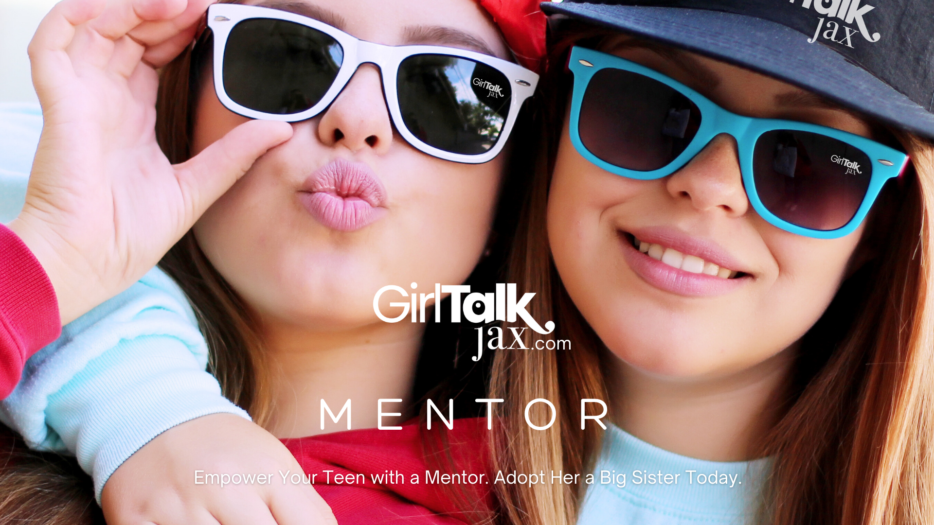 GirlTalk Jax mentorship campaign — two women in bright sunglasses