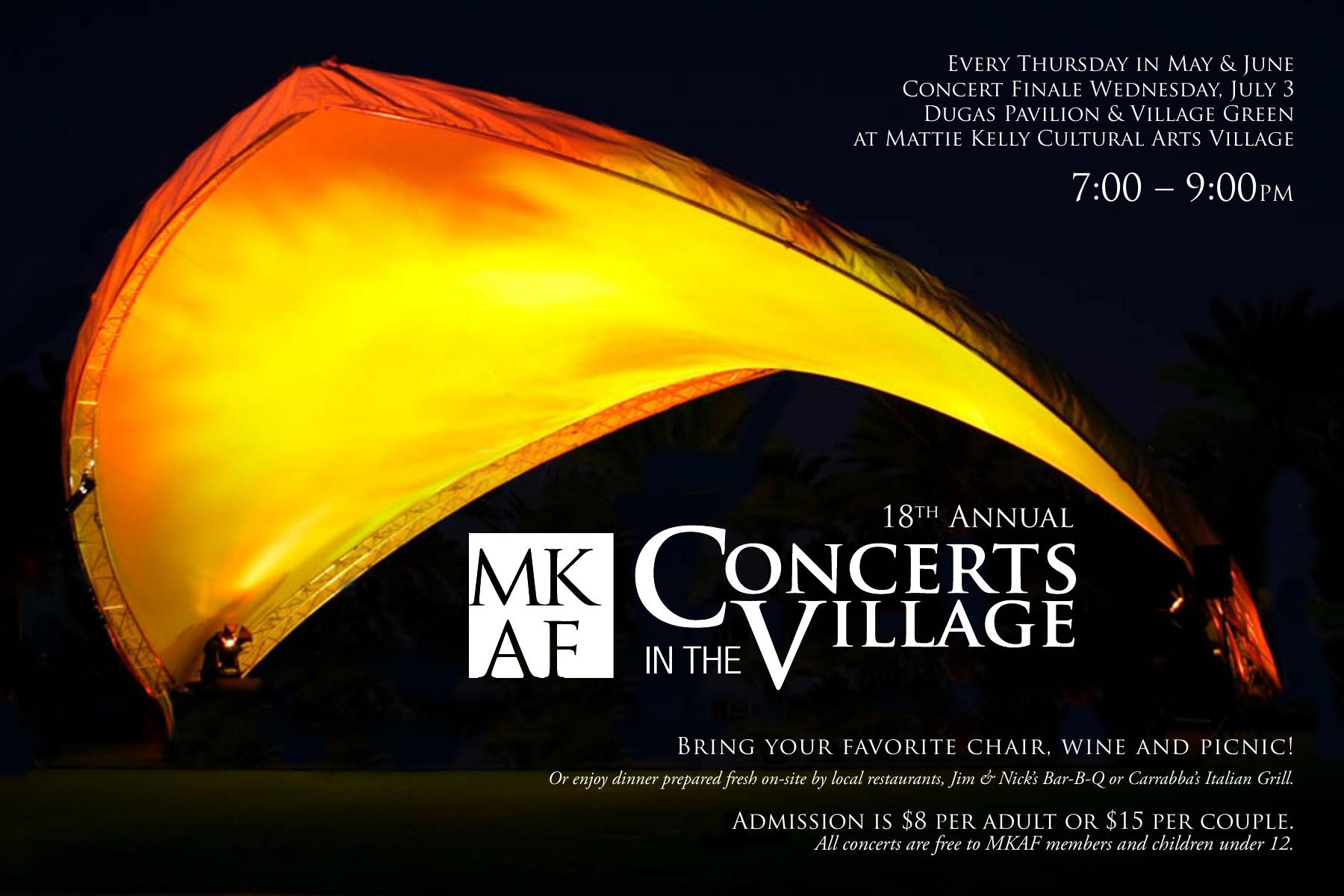 Concerts in the Village postcard